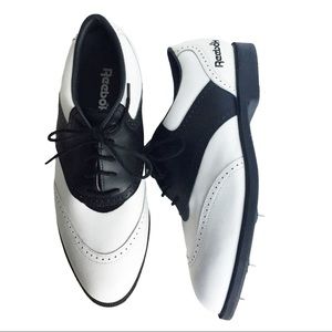 Reebok Leather Oxford Saddle Shoe Golfing Spikes Size: 8 1/2